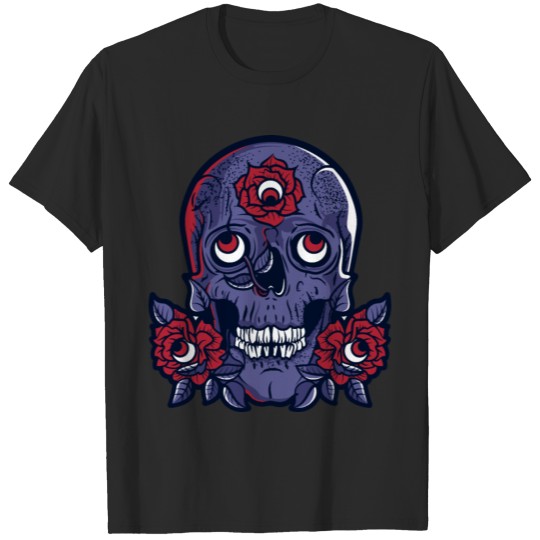 Discover Skull Patriotic USA American Flag July 4th T-shirt
