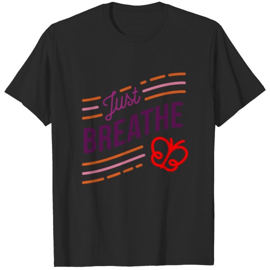 Discover just breathe butterfly badge T-shirt