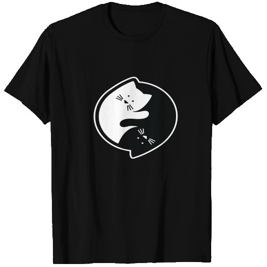 Ying Yang Cat Meditation T-shirt