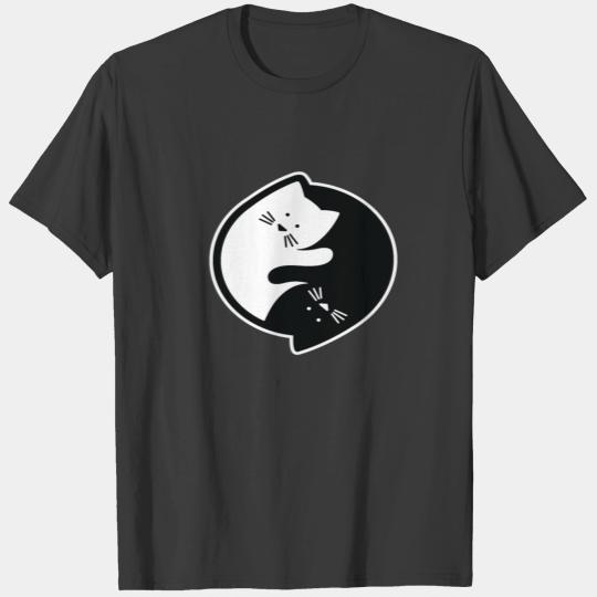 Ying Yang Cat Meditation T-shirt
