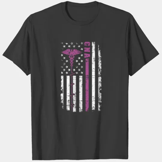 American Flag USA CNA Patriotic Nurse Heartbeat 4t T-shirt