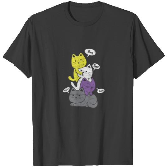 Non Binary Cats They Their Meow Them T-shirt