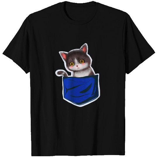 Cat Pocket Design T-shirt