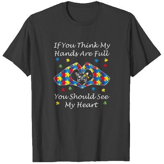 Discover Autism Awareness Kindness Art Think My Hands Are F T-shirt