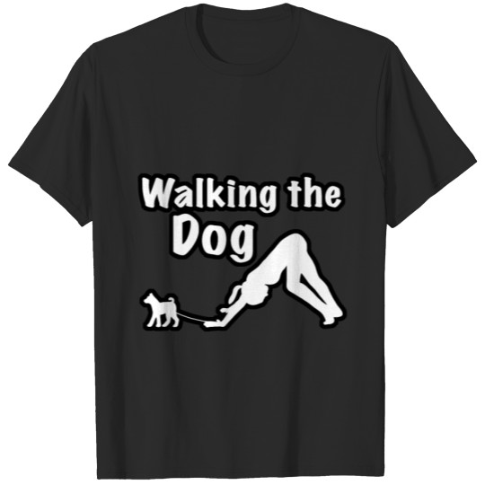 Discover Walking The Dog Funny Yoga Gifts T-shirt