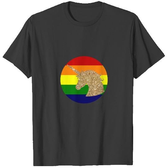 Gold Retro Magic Unicorn T-shirt