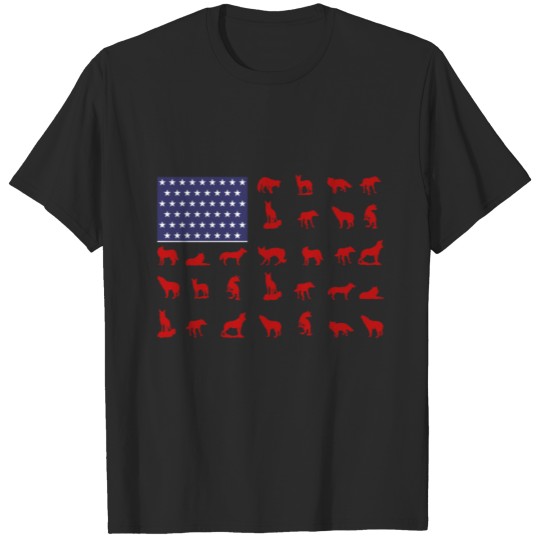 Discover Wolfs American Flag T-shirt