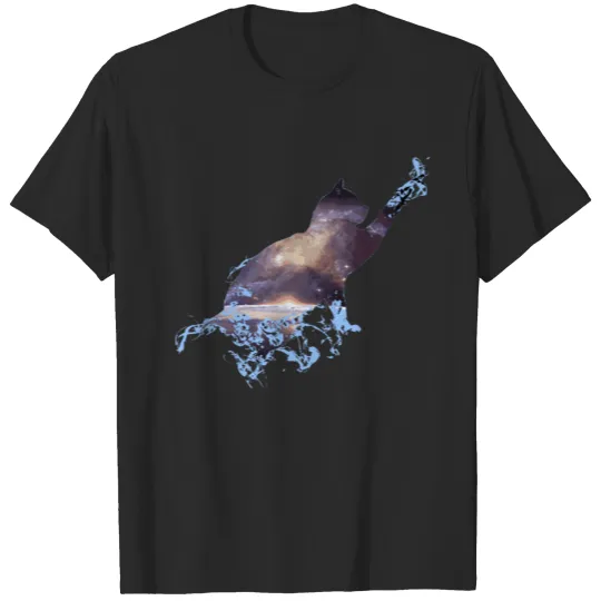 Universe Galaxy Fantasy Cat T-shirt
