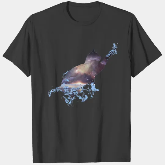 Universe Galaxy Fantasy Cat T-shirt