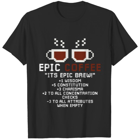 Discover Retro Gaming Coffee Role Playing Gamer Caffeine T-shirt