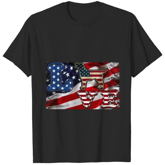 Pitbull Dog USA Flag Patriotic 4th of July Classic T-shirt