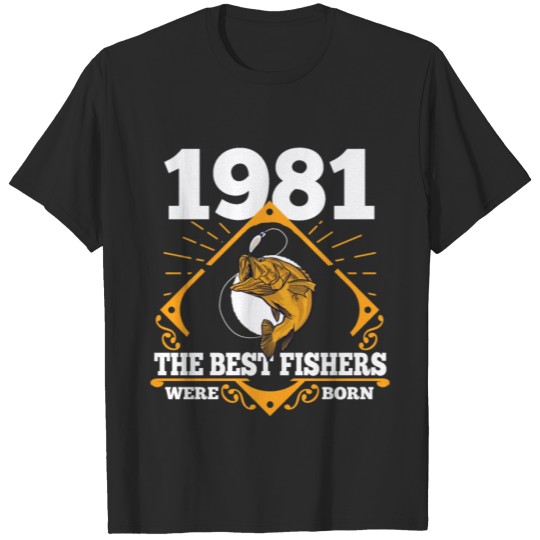 Discover Fisher 1981 Birthday Present Fishing Angler Gift T-shirt