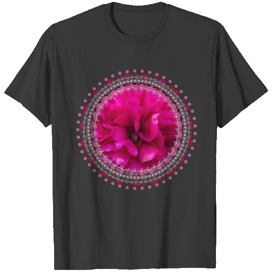 large pink flower of a peony T-shirt