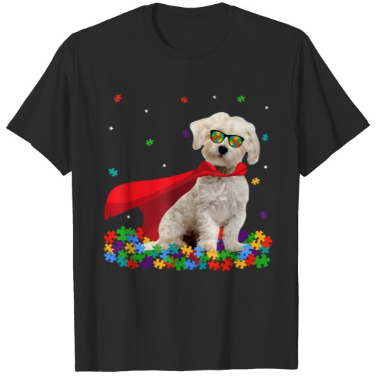Discover Cool Maltese Autism Awareness Graphic Dog Lover T-shirt