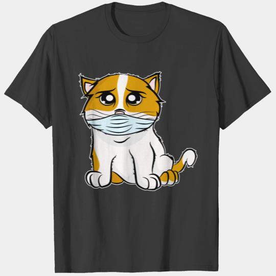 Corona Cat | Sad Animal doesn't want to wear mask T-shirt