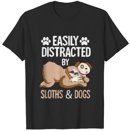 Discover A Cute Sloth and Dog over Gift T-shirt
