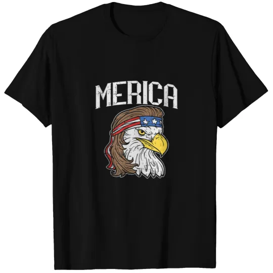 Merica Eagle Mullet 4th of July Redneck shirt T-shirt