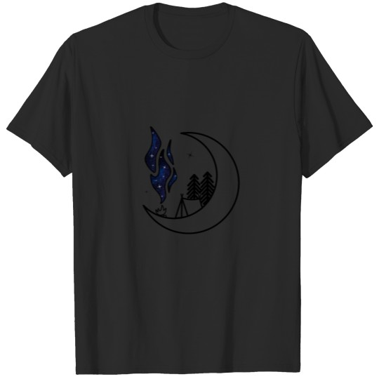 Mystic Moon camping under the galaxys´stars v4 T-shirt