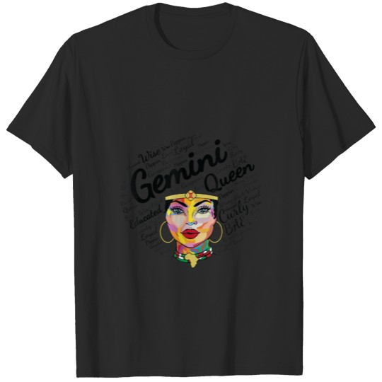 Gemini Queen Black Women Birthday Gift Gemini Blac T-shirt