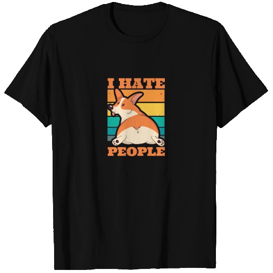 I Hate People Dog T-shirt