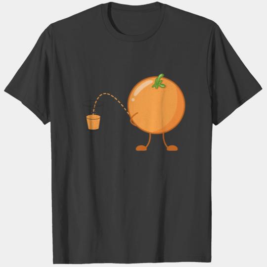 pee peeing orange juice fruit healthy piss funny T-shirt