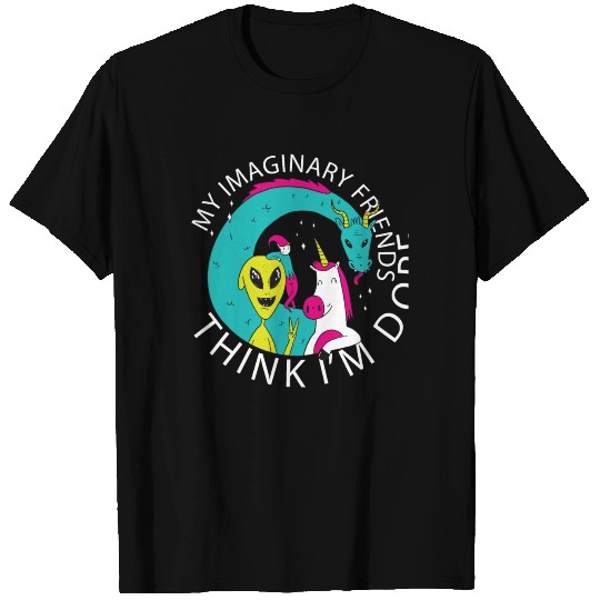 Imaginary Friends Fantasy Unicorn Alien Dragon T-shirt