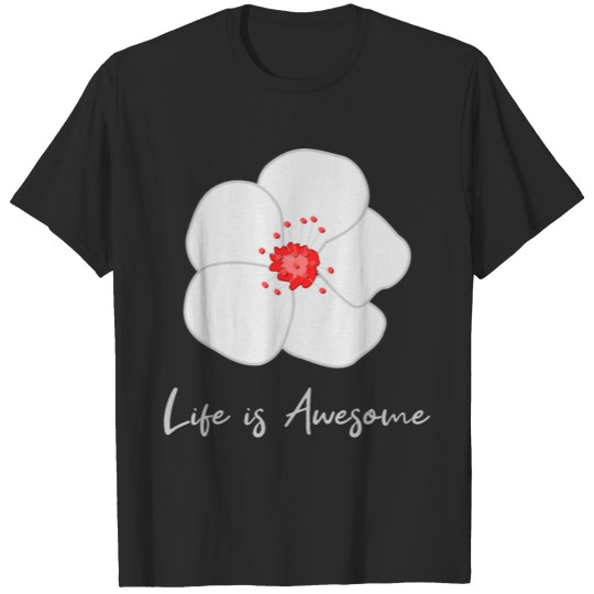 life is awesome cherry blossom T-shirt