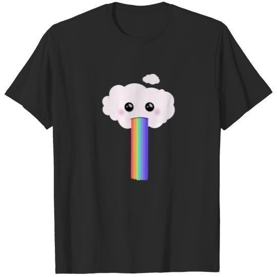 Discover Cute cloud spitting rainbow T-shirt