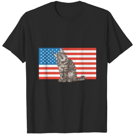 Discover 4th of July Shirt - Funny Cat American Flag T-shirt