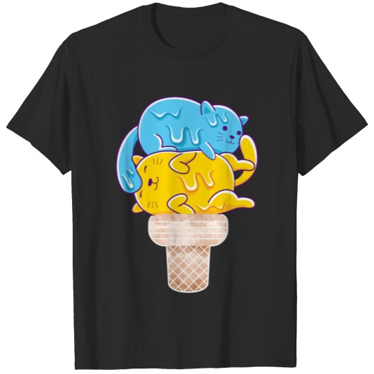 Discover Cute Cats Ice Cream Cone T-shirt