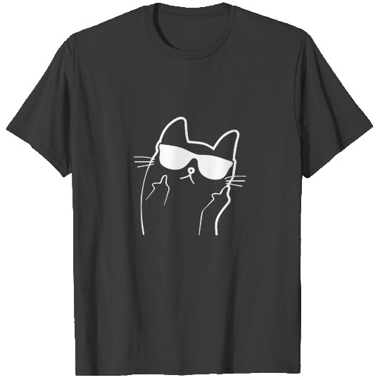 Funny cat middle finger gift T-shirt