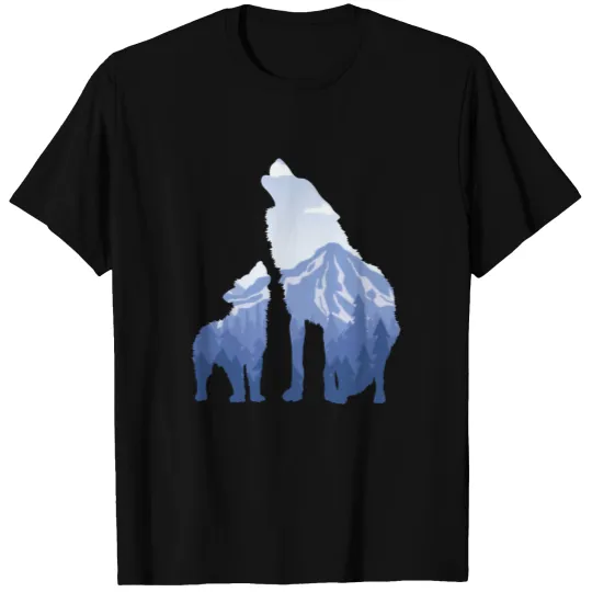 Wolf And Pup - Gift For Mountain Wolf Lovers T-shirt