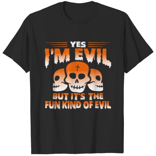 Discover It's The Fun Kind Of Evil Skull Funny Halloween T-shirt