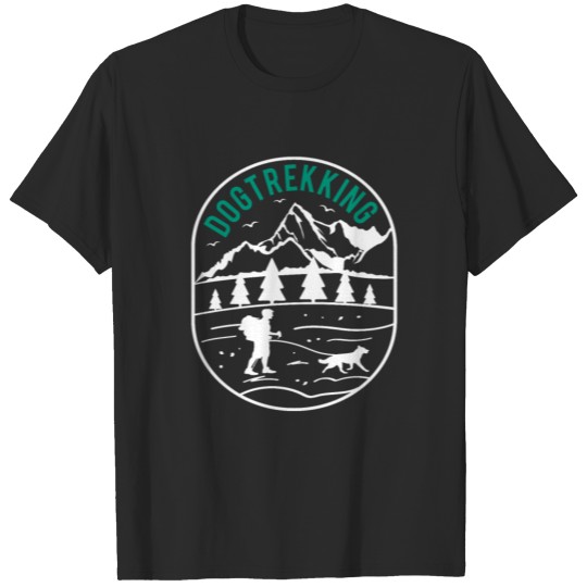 Discover Dog trekking hiking with dog Canicross gift T-shirt