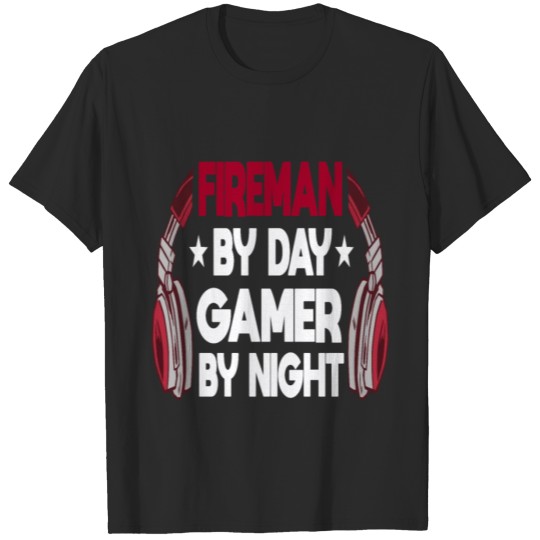 Discover Fireman Video Game Gaming Gamer Fire Brigade Gift T-shirt