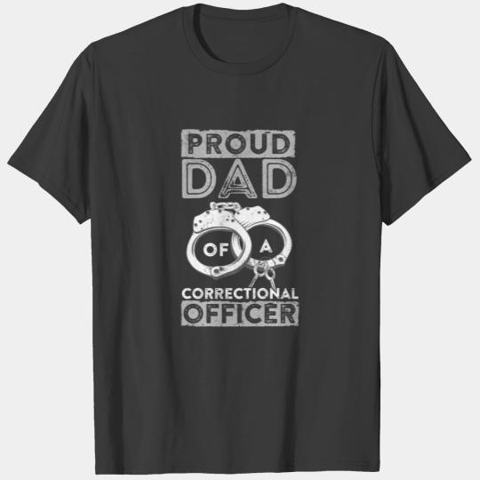 Proud Dad Corrections Officer Thin Silver Line T-shirt