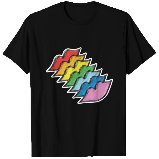 The lips are multi-colored T-shirt