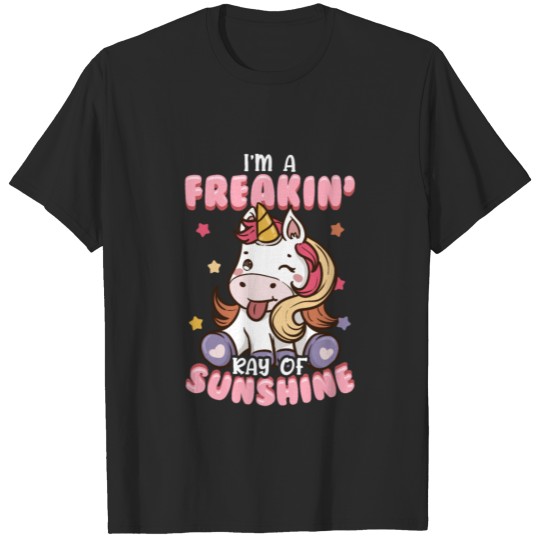 I'm A Freakin' Ray of Sunshine Unicorn Rainbow T-shirt