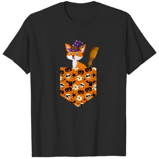 Discover Cute Fox Pumkin Pocket Halloween Costume Scary Gif T-shirt