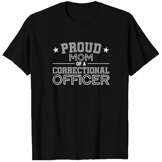 Proud Mom Corrections Officer Thin Silver Line T-shirt