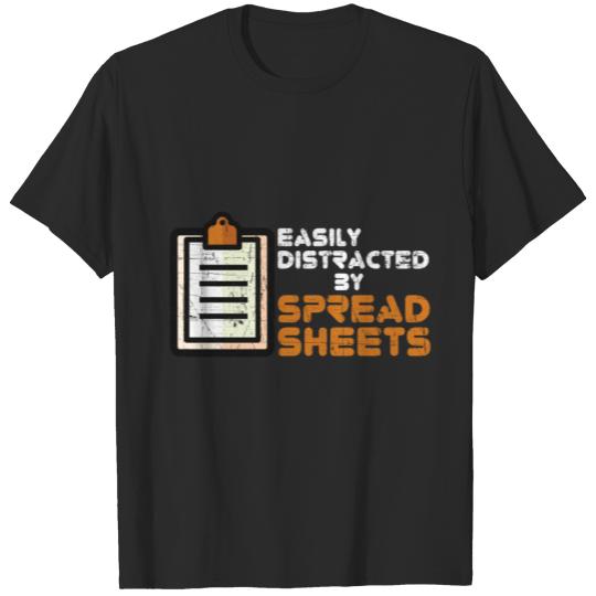 Discover Easily Distracted By Spreadsheet T-shirt