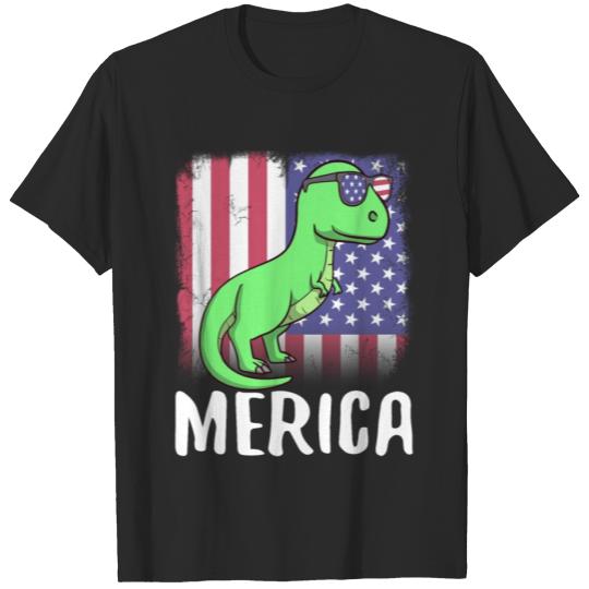 Discover Merica TRex Dinosaur Tyrannosaurus Rex USA T-shirt