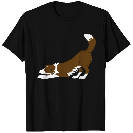 Chocolate Border Collie Yoga T-shirt