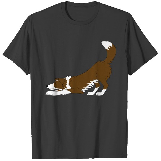 Chocolate Border Collie Yoga T-shirt