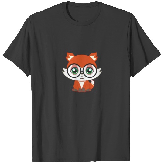 Fox Glasses cute sweat funny Animal Nerd Geek funn T-shirt