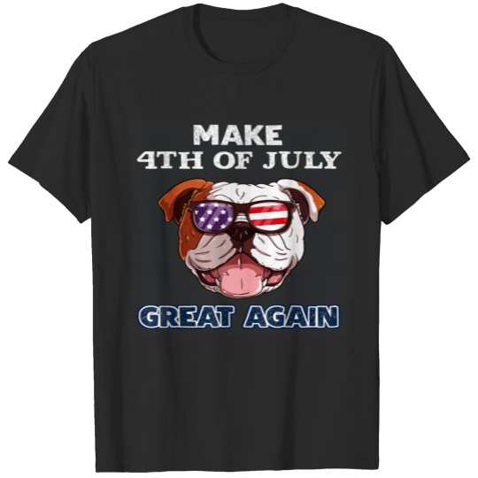 english bulldog dog patriotic usa T-shirt