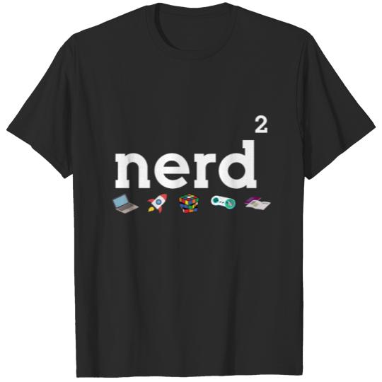 Discover Nerdy - Nerd Squared - Nerd Loves Science, Gaming T-shirt
