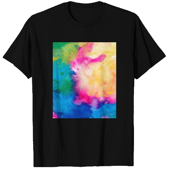 Abstract Colorful Pattern Yellow Pink Blue T-shirt
