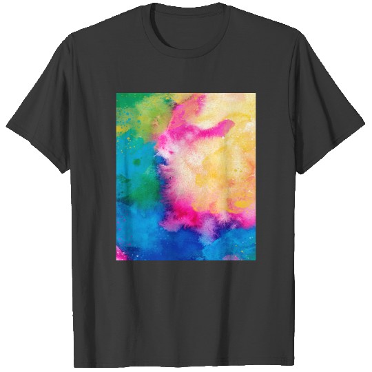 Abstract Colorful Pattern Yellow Pink Blue T-shirt