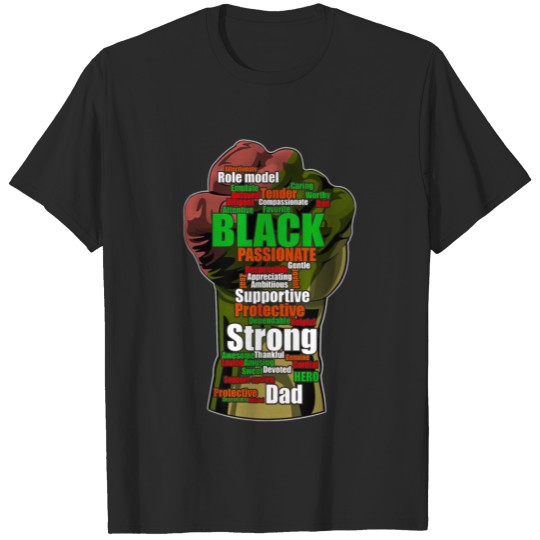 Discover Black Dad wordcloud art Father's Day TShirt Africa T-shirt